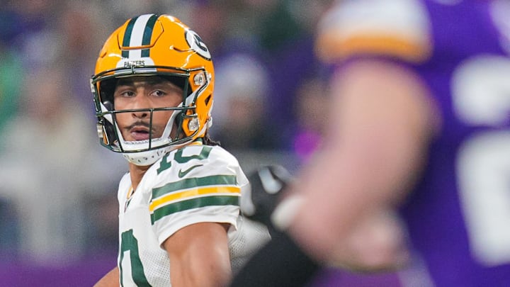 Green Bay Packers quarterback Jordan Love will not start at the Vikings on Sunday.