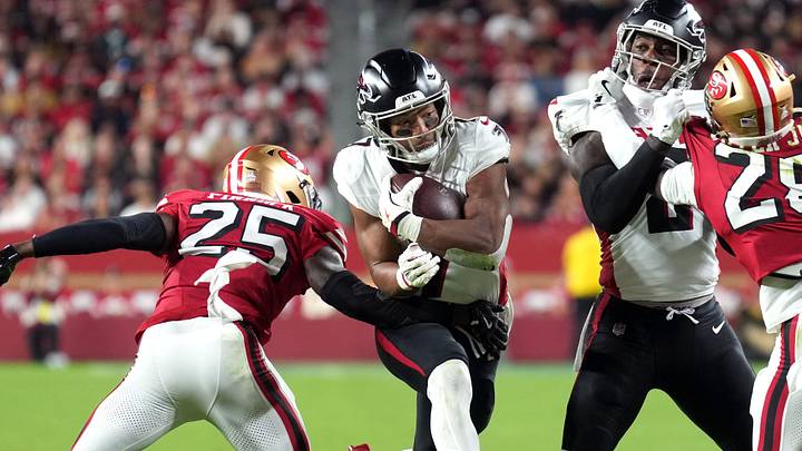 Bijan Robinson had 92 yards from scrimmage and a touchdown in last season's Falcons loss to the 49ers. 