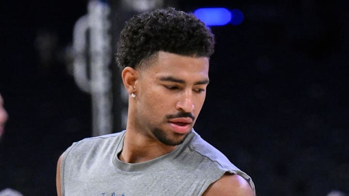 Apr 1, 2025; New York, New York, USA; Philadelphia 76ers guard Quentin Grimes (5) warms up before a game against the New York Knicks at Madison Square Garden. Mandatory Credit: John Jones-Imagn Images Apr 1, 2025; New York, New York, USA; Philadelphia 76ers guard Quentin Grimes (5) warms up before a game against the New York Knicks at Madison Square Garden. Mandatory Credit: John Jones-Imagn Images