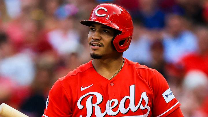Cincinnati Reds outfielder Noelvi Marte (4) at bat 