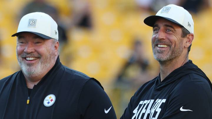 Pittsburgh Steelers head coach Mike McCarthy, quarterback Aaron Rodgers Pittsburgh Steelers head coach Mike McCarthy, quarterback Aaron Rodgers