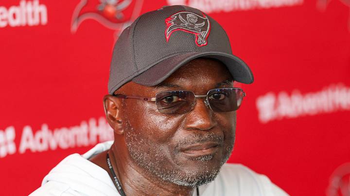Jul 31, 2026; Tampa, FL, USA; Tampa Bay Buccaneers head coach Todd Bowles talks to media after training camp at AdventHealth Training Center. Mandatory Credit: Nathan Ray Seebeck-Imagn Images