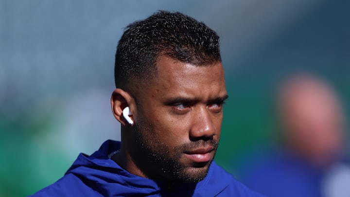 Former Seattle Seahawks quarterback Russell Wilson before a game