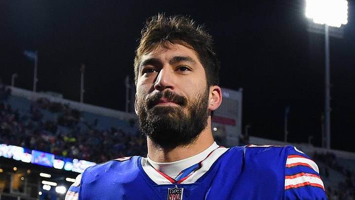 Jan 9, 2022; Orchard Park, New York, USA; Buffalo Bills defensive end A.J. Epenesa (57) following the game against the New York Jets at Highmark Stadium. Mandatory Credit: Rich Barnes-Imagn Images Jan 9, 2022; Orchard Park, New York, USA; Buffalo Bills defensive end A.J. Epenesa (57) following the game against the New York Jets at Highmark Stadium. Mandatory Credit: Rich Barnes-Imagn Images