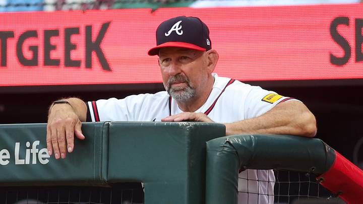 Jul 20, 2026; Atlanta, Georgia, USA; Atlanta Braves manager Walt Weiss (22) in the dugout against the San Diego Padres in the first inning at Truist Park. Mandatory Credit: Brett Davis-Imagn Images Jul 20, 2026; Atlanta, Georgia, USA; Atlanta Braves manager Walt Weiss (22) in the dugout against the San Diego Padres in the first inning at Truist Park. Mandatory Credit: Brett Davis-Imagn Images