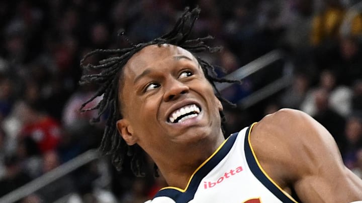 Feb 3, 2026; Detroit, Michigan, USA;  Denver Nuggets guard Peyton Watson (8) : Lon Horwedel-Imagn Images