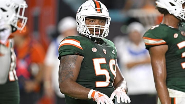 Miami Defensive tackle Thomas Gore