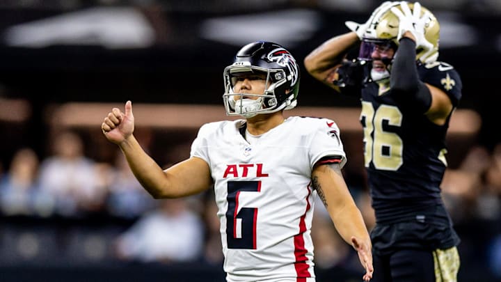 Atlanta Falcons kicker Younghoe Koo is in a slump, including three-missed field goals in a loss to the New Orleans Saints. Atlanta Falcons kicker Younghoe Koo is in a slump, including three-missed field goals in a loss to the New Orleans Saints.