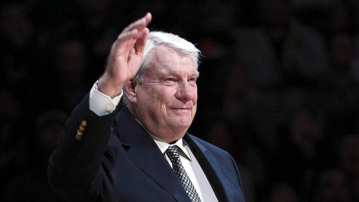 March 19, 2012; Oakland, CA, USA; Golden State Warriors former coach Don Nelson waves to fans during the half time ceremony to retire the #17 jersey of Chris Mullin at Oracle Arena. Mandatory Credit: Kelley L Cox-USA TODAY Sports March 19, 2012; Oakland, CA, USA; Golden State Warriors former coach Don Nelson waves to fans during the half time ceremony to retire the #17 jersey of Chris Mullin at Oracle Arena. Mandatory Credit: Kelley L Cox-USA TODAY Sports