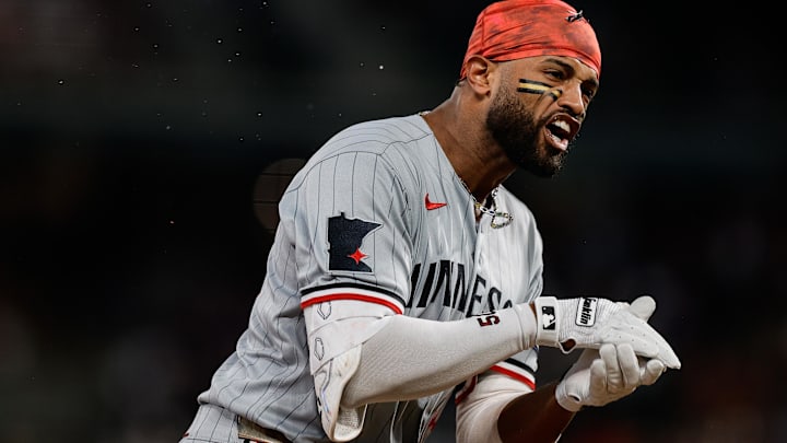 Jul 18, 2025; Denver, Colorado, USA; Minnesota Twins right fielder Willi Castro (50) reacts as he rounds the bases on a three run home run in the seventh inning against the Colorado Rockies at Coors Field. Mandatory Credit: Isaiah J. Downing-Imagn Images Jul 18, 2025; Denver, Colorado, USA; Minnesota Twins right fielder Willi Castro (50) reacts as he rounds the bases on a three run home run in the seventh inning against the Colorado Rockies at Coors Field. Mandatory Credit: Isaiah J. Downing-Imagn Images