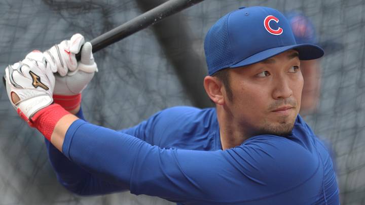May 26, 2026; Pittsburgh, Pennsylvania, USA;  Chicago Cubs right fielder Seiya Suzuki (27) in the batting cage before the game against the Pittsburgh Pirates at PNC Park. Mandatory Credit: Charles LeClaire-Imagn Images