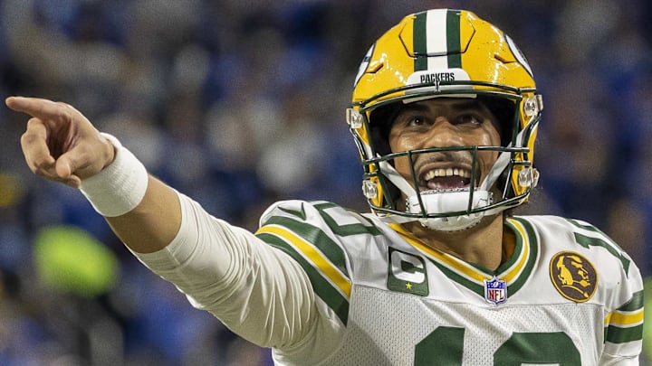 Green Bay Packers quarterback Jordan Love (10) calls a play against the Detroit Lions on Sunday.
