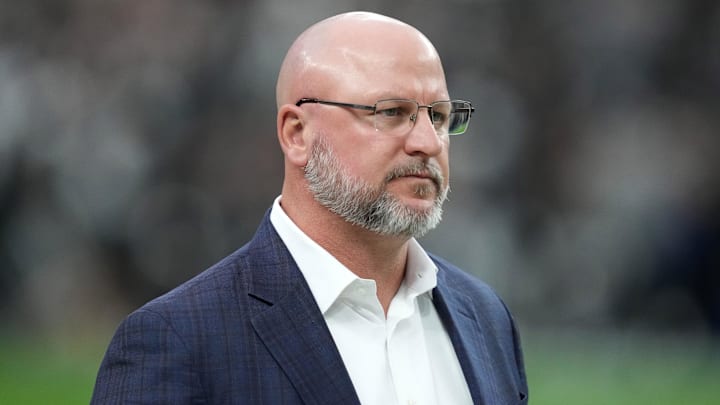 Jan 5, 2025; Paradise, Nevada, USA; Los Angeles Chargers general manager Joe Hortiz during the game against the Las Vegas Raiders at Allegiant Stadium. Mandatory Credit: Kirby Lee-Imagn Images