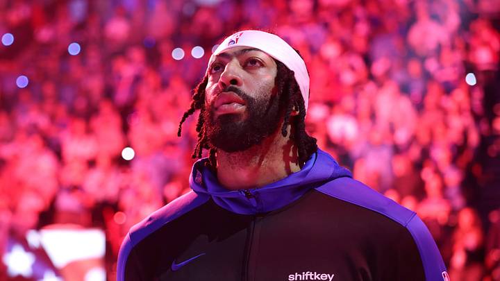 Apr 5, 2025; Inglewood, California, USA; Dallas Mavericks forward Anthony Davis (3) looks on during the National Anthem before the game against the Los Angeles Clippers at Intuit Dome. Mandatory Credit: Kiyoshi Mio-Imagn Images Apr 5, 2025; Inglewood, California, USA; Dallas Mavericks forward Anthony Davis (3) looks on during the National Anthem before the game against the Los Angeles Clippers at Intuit Dome. Mandatory Credit: Kiyoshi Mio-Imagn Images