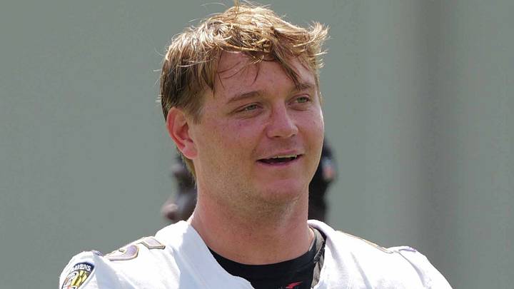 Baltimore Ravens linebacker Ethan Burke. Mandatory Credit: Mitch Stringer-Imagn Images