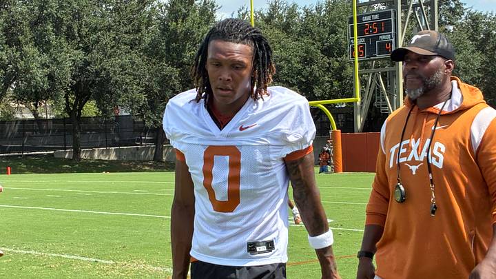 Texas Longhorns cornerback John Meredith III during fall camp practice. Texas Longhorns cornerback John Meredith III during fall camp practice.