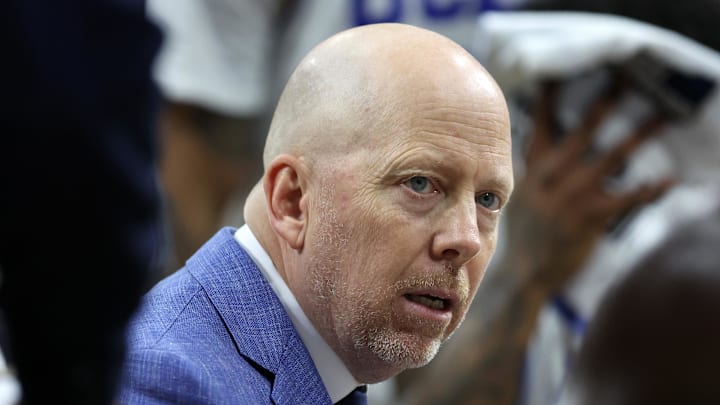 Mar 20, 2026; Philadelphia, PA, USA; UCLA Bruins head coach Mick Cronin reacts in the first half during a first round game of the men's 2026 NCAA Tournament at Xfinity Mobile Arena. Mandatory Credit: Bill Streicher-Imagn Images