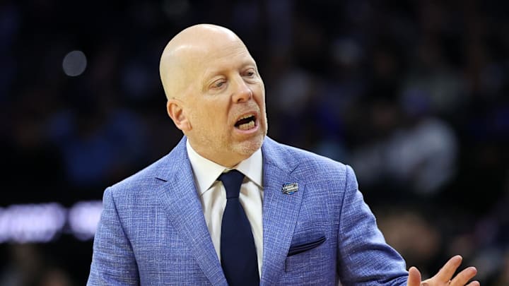 Mar 20, 2026; Philadelphia, PA, USA; UCLA Bruins head coach Mick Cronin reacts in the second half during a first round game of the men's 2026 NCAA Tournament at Xfinity Mobile Arena. Mandatory Credit: Bill Streicher-Imagn Images