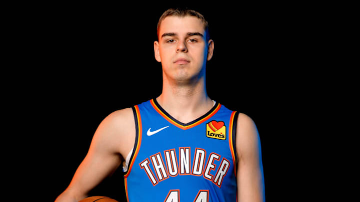 Nikola Topic is pictured during the Thunder media day at the Paycom Center in Oklahoma City, on Monday, Sept. 30, 2024. Nikola Topic is pictured during the Thunder media day at the Paycom Center in Oklahoma City, on Monday, Sept. 30, 2024.