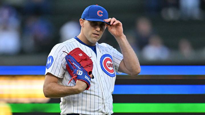 Apr 22, 2026; Chicago, Illinois, USA; Chicago Cubs pitcher Matthew Boyd (16) prepares to pitch prior to the first inning against the Philadelphia Phillies at Wrigley Field. Mandatory Credit: Patrick Gorski-Imagn Images