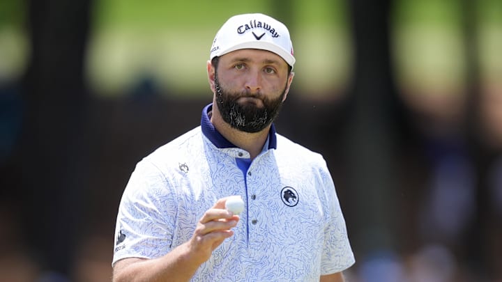 Jon Rahm shot 67 on Saturday at the PGA Championship, his low round of the week. 