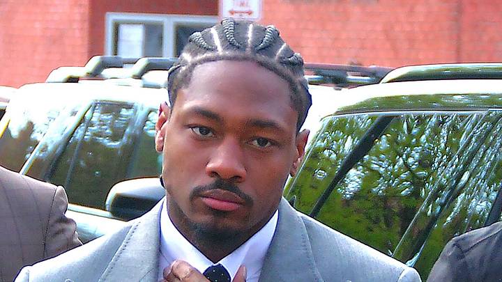 Former New England Patriots wide receiver Stefon Diggs walks Former New England Patriots wide receiver Stefon Diggs walks