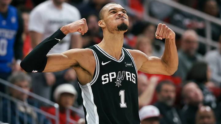 Jan 28, 2026; Houston, Texas, USA; San Antonio Spurs forward Victor Wembanyama (1) and guard Stephon Castle (5) react after a play during the fourth quarter against the Houston Rockets at Toyota Center. Mandatory Credit: Troy Taormina-Imagn Images Jan 28, 2026; Houston, Texas, USA; San Antonio Spurs forward Victor Wembanyama (1) and guard Stephon Castle (5) react after a play during the fourth quarter against the Houston Rockets at Toyota Center. Mandatory Credit: Troy Taormina-Imagn Images
