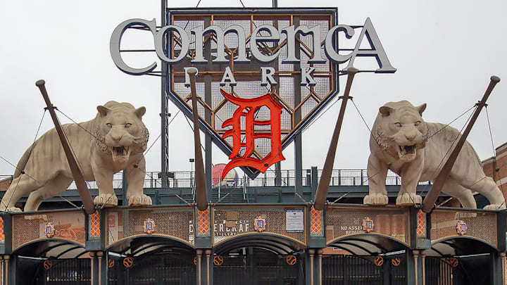 Comerica Park in downtown Detroit. Comerica Park in downtown Detroit.