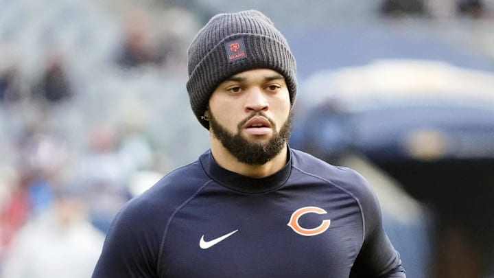 Jan 4, 2026; Chicago, Illinois, USA; Chicago Bears quarterback Caleb Williams (18) warms up before the game between the Chicago Bears and the Detroit Lions at Soldier Field. Mandatory Credit: David Banks-Imagn Images