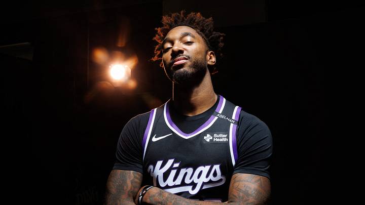 Sep 28, 2026; Sacramento, CA, USA;  Sacramento Kings forward Leaky Black (19) during media day at Golden 1 Center.  Mandatory Credit: Sergio Estrada-Imagn Images