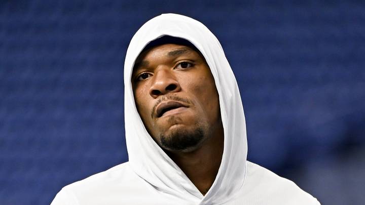 Indianapolis Colts quarterback Anthony Richardson Sr. warms up Indianapolis Colts quarterback Anthony Richardson Sr. warms up