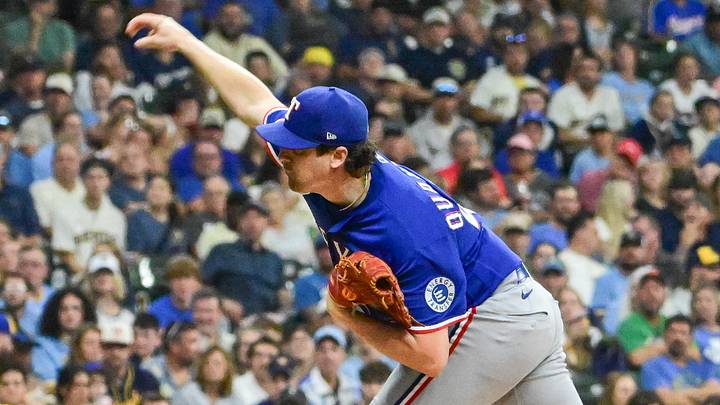 Aug 29, 2026; Milwaukee, Wisconsin, USA; Texas Rangers starting pitcher Cal Quantrill (44) throws a pitch in the first inning against the Milwaukee Brewers at American Family Field. Mandatory Credit: Benny Sieu-Imagn Images Aug 29, 2026; Milwaukee, Wisconsin, USA; Texas Rangers starting pitcher Cal Quantrill (44) throws a pitch in the first inning against the Milwaukee Brewers at American Family Field. Mandatory Credit: Benny Sieu-Imagn Images