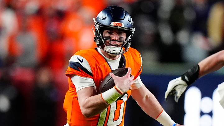 Denver Broncos quarterback Bo Nix (10) 