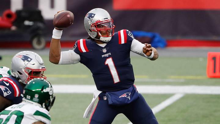 Jan 3, 2021; Foxborough, Massachusetts, USA; New England Patriots quarterback Cam Newton (1) throws against the New York Jets during the first half at Gillette Stadium. Mandatory Credit: Winslow Townson-Imagn Images Jan 3, 2021; Foxborough, Massachusetts, USA; New England Patriots quarterback Cam Newton (1) throws against the New York Jets during the first half at Gillette Stadium. Mandatory Credit: Winslow Townson-Imagn Images