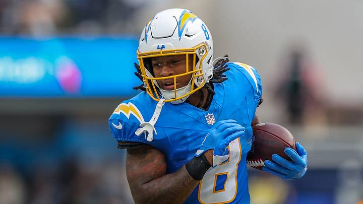 Los Angeles Chargers running back Omarion Hampton Los Angeles Chargers running back Omarion Hampton