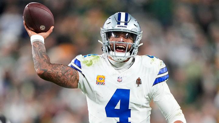Dallas Cowboys quarterback Dak Prescott during the game against the Green Bay Packers at Lambeau Field.