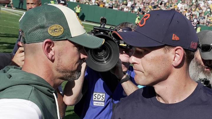Green Bay Packers head coach Matt LaFleur, Chicago Bears head coach Ben Johnson