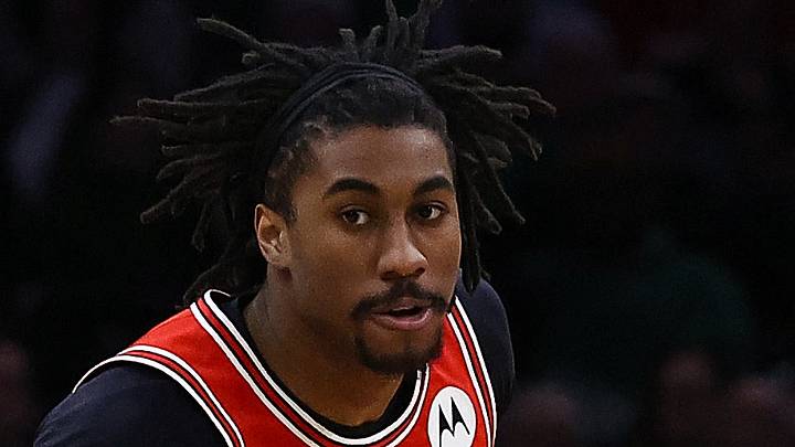 Feb 11, 2026; Boston, Massachusetts, USA; Chicago Bulls guard Jaden Ivey (31) brings the ball up the court against the Boston Celtics during the second half at TD Garden. Mandatory Credit: Winslow Townson-Imagn Images