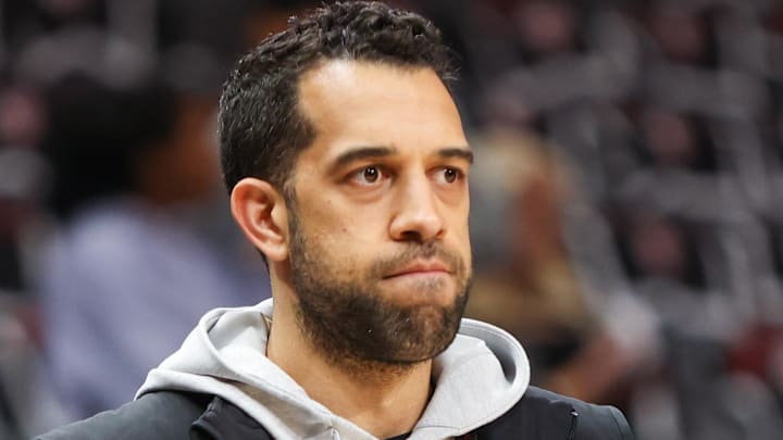 Atlanta Hawks general manager Landry Fields looks on against the Boston Celtics.