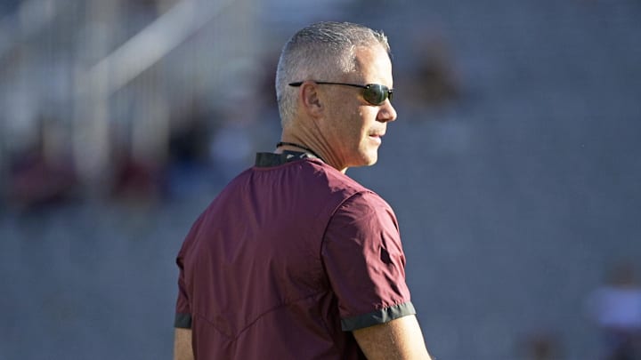 Sep 21, 2024; Tallahassee, Florida, USA; Florida State Seminoles head coach Mike Norvell before a game against the California Golden Bears at Doak S. Campbell Stadium. Mandatory Credit: Melina Myers-Imagn Images