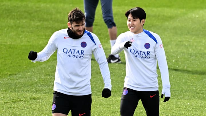 Le PSG en séance d'entrainement hier en veille de match 