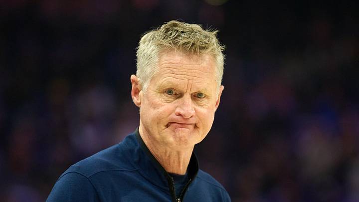 Apr 10, 2026; Sacramento, California, USA; Golden State Warriors head coach Steve Kerr looks on against the Sacramento Kings during the first quarter at Golden 1 Center. Mandatory Credit: Robert Edwards-Imagn Images