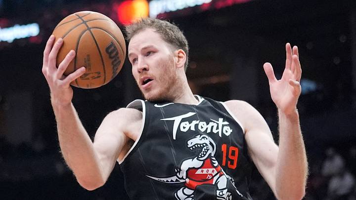 Dec 7, 2025; Toronto, Ontario, CAN; Toronto Raptors center Jakob Poeltl (19) Mandatory Credit: John E. Sokolowski-Imagn Images Dec 7, 2025; Toronto, Ontario, CAN; Toronto Raptors center Jakob Poeltl (19) Mandatory Credit: John E. Sokolowski-Imagn Images