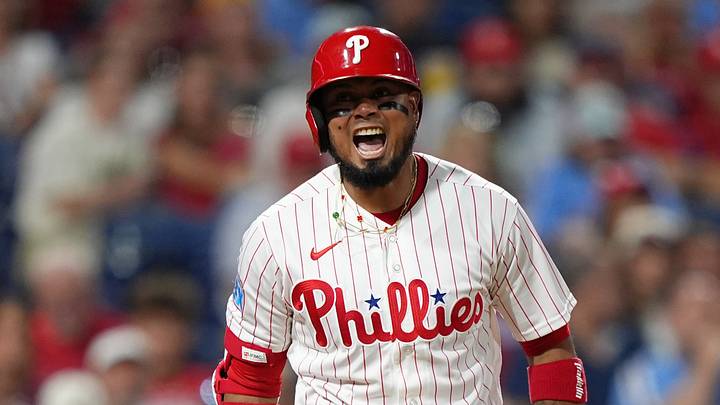 Sep 8, 2026; Philadelphia, Pennsylvania, USA; Philadelphia Phillies infielder Luis Arraez (4) reacts against the Houston Astros in the fourth inning at Citizens Bank Park. Mandatory Credit: Kyle Ross-Imagn Images Sep 8, 2026; Philadelphia, Pennsylvania, USA; Philadelphia Phillies infielder Luis Arraez (4) reacts against the Houston Astros in the fourth inning at Citizens Bank Park. Mandatory Credit: Kyle Ross-Imagn Images