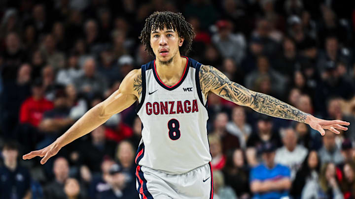 Gonzaga Bulldogs guard Jalen Warley (8).