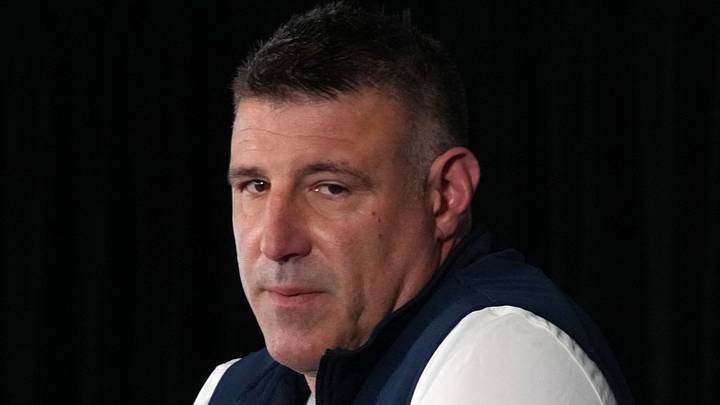 Feb 3, 2026; Santa Clara, CA, USA; New England Patriots head coach Mike Vrabel speaks to the media during Super Bowl LX press conference at Santa Clara Marriott. Mandatory Credit: Kirby Lee-Imagn Images Feb 3, 2026; Santa Clara, CA, USA; New England Patriots head coach Mike Vrabel speaks to the media during Super Bowl LX press conference at Santa Clara Marriott. Mandatory Credit: Kirby Lee-Imagn Images