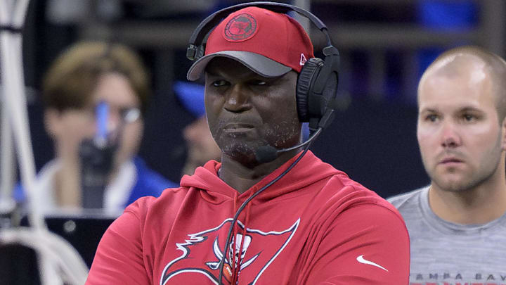Oct 1, 2023; New Orleans, Louisiana, USA; Tampa Bay Buccaneers head coach Todd Bowles watches his team against the New Orleans Saints during the second quarter at the Caesars Superdome. Mandatory Credit: Matthew Hinton-Imagn Images Oct 1, 2023; New Orleans, Louisiana, USA; Tampa Bay Buccaneers head coach Todd Bowles watches his team against the New Orleans Saints during the second quarter at the Caesars Superdome. Mandatory Credit: Matthew Hinton-Imagn Images