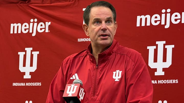 Indiana coach Curt Cignetti speaks to reporters Oct. 20, 2025, at Memorial Stadium. Indiana coach Curt Cignetti speaks to reporters Oct. 20, 2025, at Memorial Stadium.