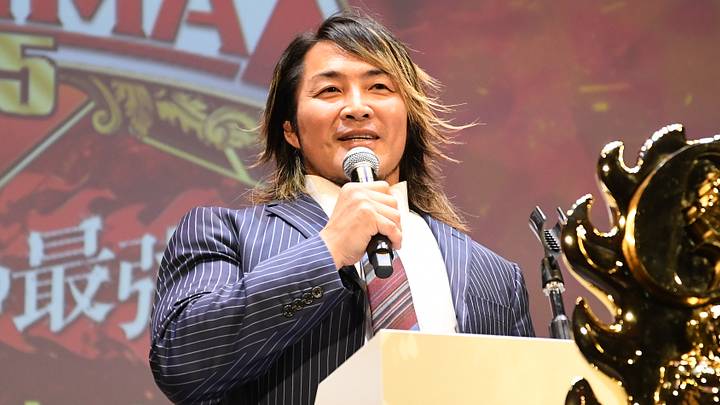 Hiroshi Tanahashi at the NJPW G1 Climax 35 press conference.