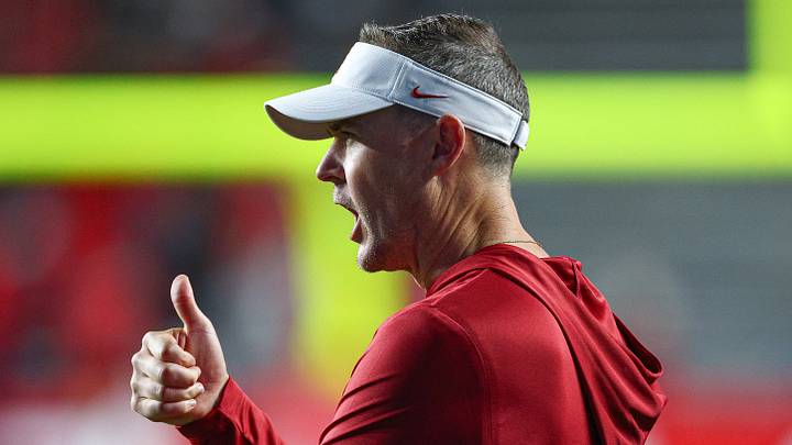 Sep 19, 2026; Piscataway, New Jersey, USA;  USC Trojans head coach Lincoln Riley reacts during the second half against the Rutgers Scarlet Knights at SHI Stadium. Mandatory Credit: Vincent Carchietta-Imagn Images